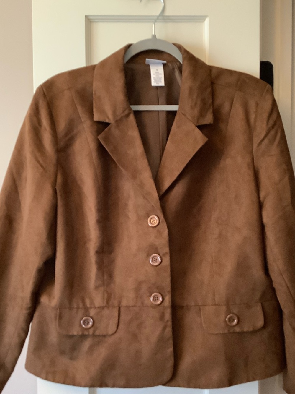 Women’s Brown Suede-Effect Blazer Jacket - Picture 2 of 9